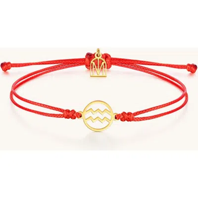 Mantra Zodiac Thread Bracelet In Red