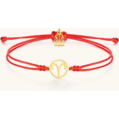 Mantra Zodiac Thread Bracelet In Red