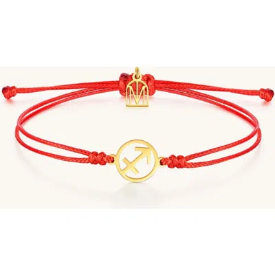 Mantra Zodiac Thread Bracelet In Red
