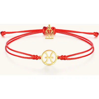 Mantra Zodiac Thread Bracelet In Red