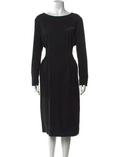 Pre-owned Mantù Bateau Neckline Knee-length Dress In Black/purple
