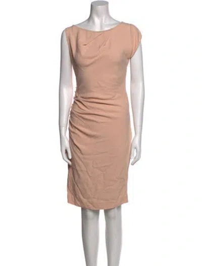 Pre-owned Mantù Bateau Neckline Mini Dress In Pink