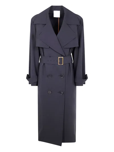 Mantù Belted Double-breasted Trench Coat In Multi
