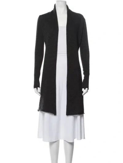 Pre-owned Mantù Cashmere Open Front Sweater In Grey
