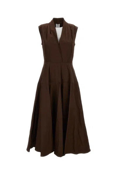 Mantù Classic Brown Dress With Smooth Texture In Black