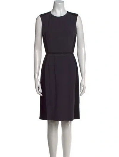 Pre-owned Mantù Crew Neck Knee-length Dress In Black