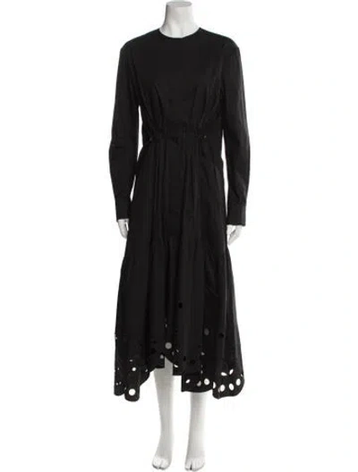 Pre-owned Mantù Crew Neck Long Dress W/ Tags In Black