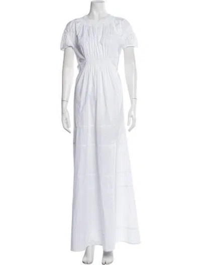 Pre-owned Mantù Crew Neck Long Dress W/ Tags In White