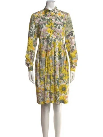 Pre-owned Mantù Floral Print Knee-length Dress In Multicolor