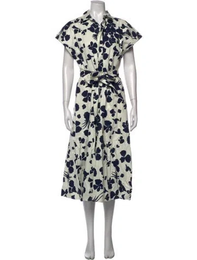 Pre-owned Mantù Floral Print Midi Length Dress In Multicolor