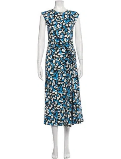 Pre-owned Mantù Floral Print Midi Length Dress In Multicolor