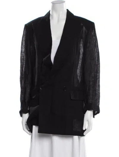 Pre-owned Mantù Linen Blazer W/ Tags In Black