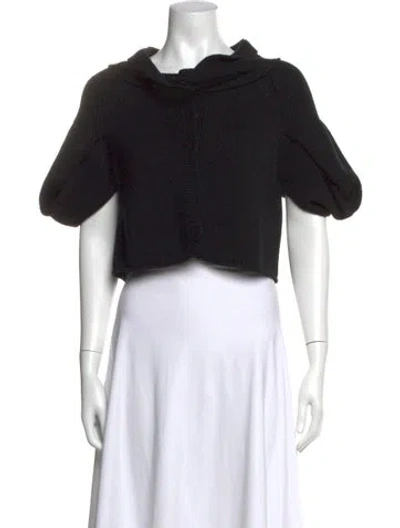 Pre-owned Mantù Merino Wool Cowl Neck Sweater In Black