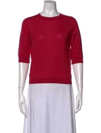 Pre-owned Mantù Merino Wool Crew Neck Sweater In Pink