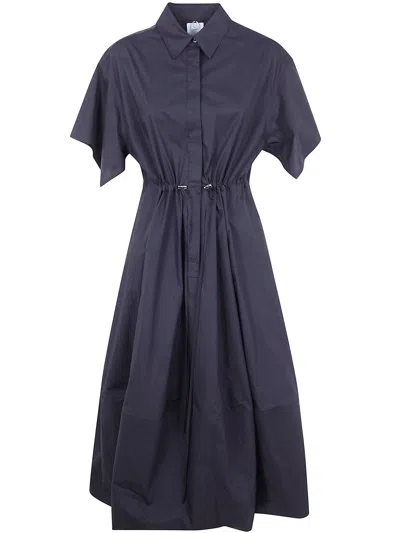 Mantù Drawstring Shirt Dress In Blue