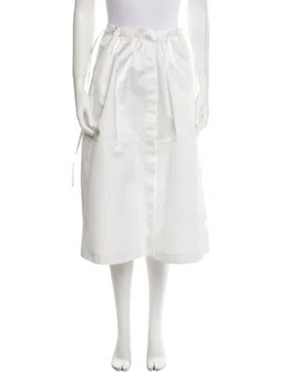 Pre-owned Mantù Midi Length Skirt In White