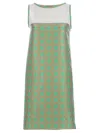 Mantù Patterned Shift Dress In Green