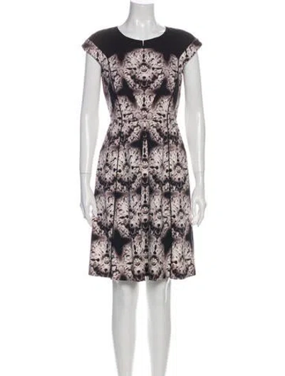 Pre-owned Mantù Printed Knee-length Dress In Black