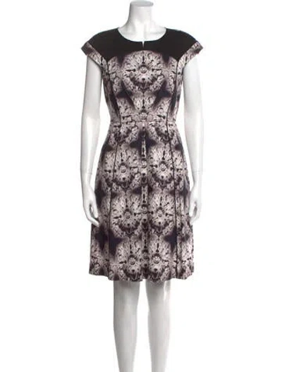 Pre-owned Mantù Printed Knee-length Dress In Black