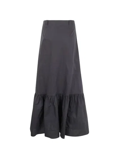Mantù Ruffled Maxi Skirt In Gray