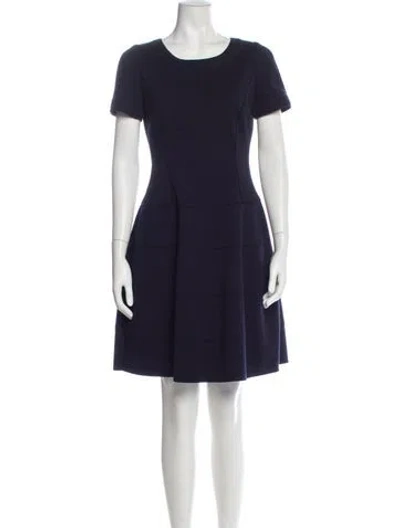Pre-owned Mantù Scoop Neck Knee-length Dress In Blue