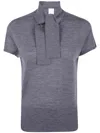 Mantù Tie-neck Short-sleeve Sweater In Blue