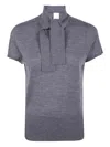 Mantù Mantu Short Sleeve Bow Neck In Gray