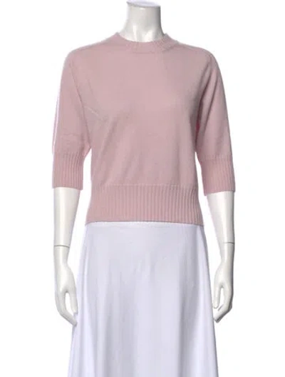 Pre-owned Mantù Silk Crew Neck Sweater In Pink