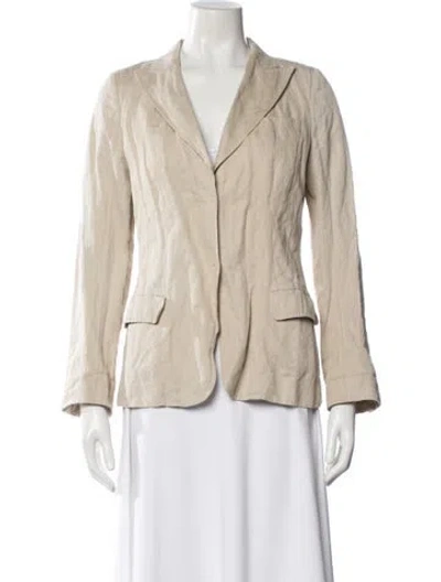 Pre-owned Mantù Striped Blazer In Neutral