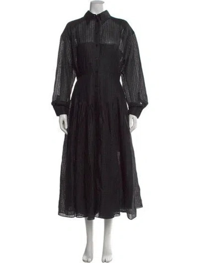 Pre-owned Mantù Striped Long Dress W/ Tags In Black