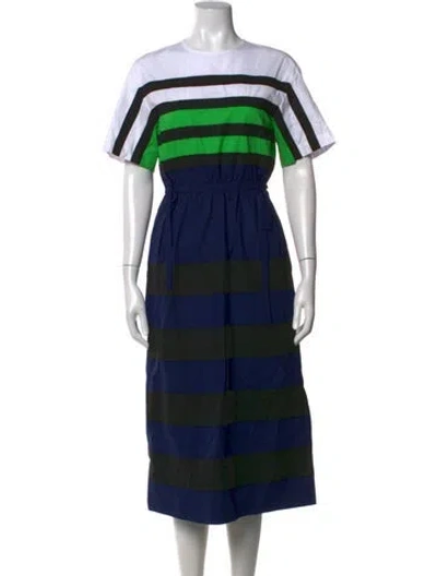 Pre-owned Mantù Striped Midi Length Dress In Multicolor