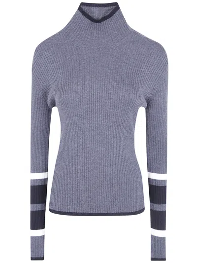 Mantù Mantu Striped Sleeve Sweater In Purple