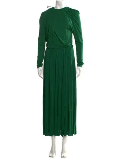 Pre-owned Mantù Tie Neck Long Dress W/ Tags In Green