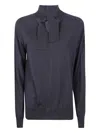 Mantù Mantu Long Sleeve Bow Neck In Black