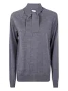 Mantù Mantu Long Sleeve Bow Neck In Gray