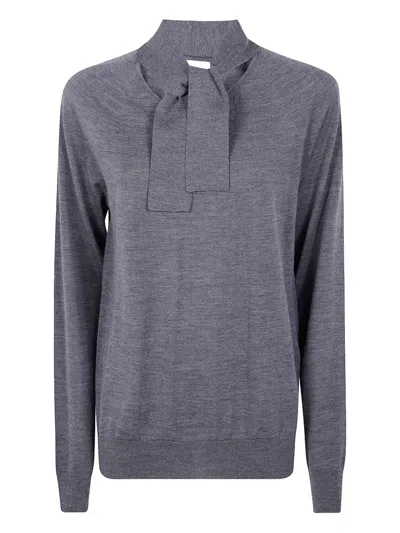 MANTÙ TIE-NECK WOOL SWEATER