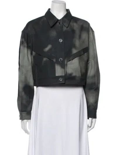 Pre-owned Mantù Tie-dye Print Jacket In Grey