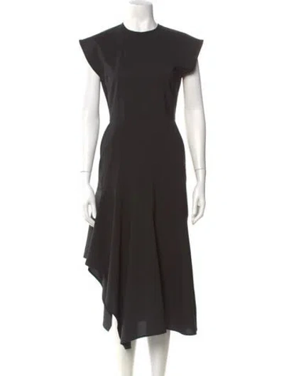 Pre-owned Mantù Virgin Wool Long Dress In Black