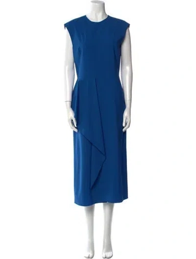 Pre-owned Mantù Virgin Wool Long Dress In Blue