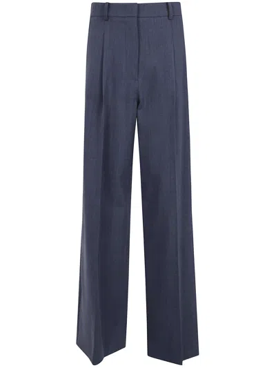 Mantù Pleated Straight-leg Trousers In Blue