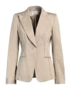 Mantù Woman Blazer Beige Size 10 Cotton, Elastane, Silk In Beige