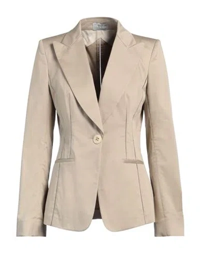 Mantù Woman Blazer Beige Size 10 Cotton, Elastane, Silk