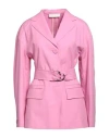 Mantù Woman Jacket Pink Size 6 Cotton, Elastane In Pink