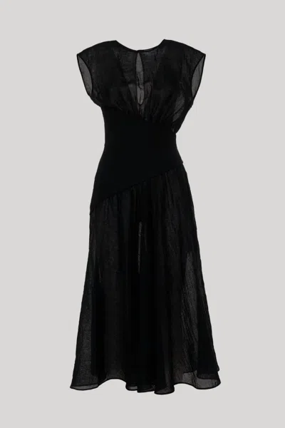 Mantù Women's Sheer Cap Sleeve Dress In Black