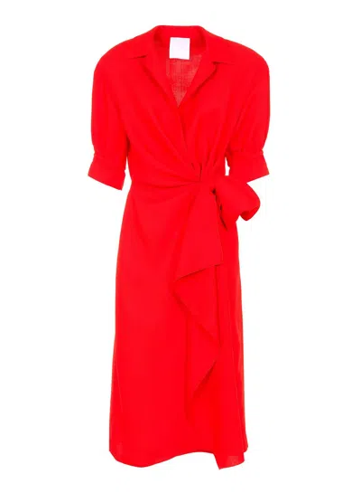 Mantù Women's Short Sleeved Dress In Red