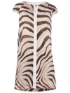 Mantù Zebra Print Dress In Brown