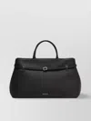 Manu Atelier 40 Cambon Structured Top Handle Bag In Burgundy