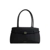 Manu Atelier Buckle-strap Tubular-handles Tote Bag In Black