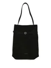 Manu Atelier Buckle Detailed Tote Bag In Black