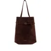 Manu Atelier Tote Du Jour Suede Buckle-fastening Tote Bag In Brown
